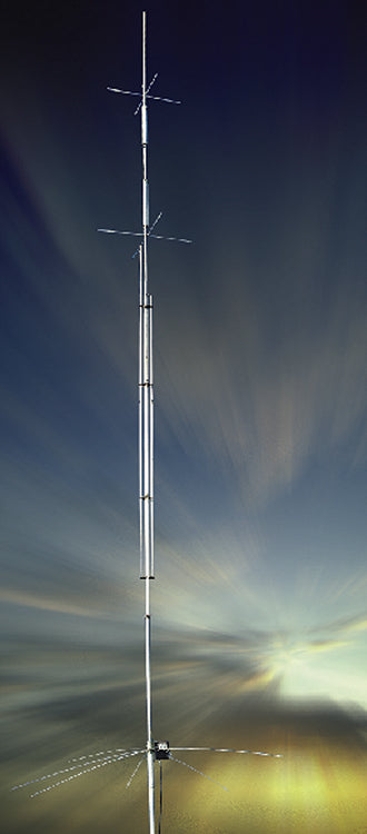 Figure 5 — The Cushcraft R-8 — a premium-tier, no-radials trap vertical sold today under MFJ's own Cushcraft brand. Photo: MFJ Enterprises product photography.