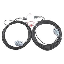 Figure 4 — Fully assembled Buckmaster OCF Dipole in its as-shipped configuration — the 300 W-balun DX-OCF, the reference product this build's dimensions and feed ratio are drawn from. Photo: DX Engineering pr…